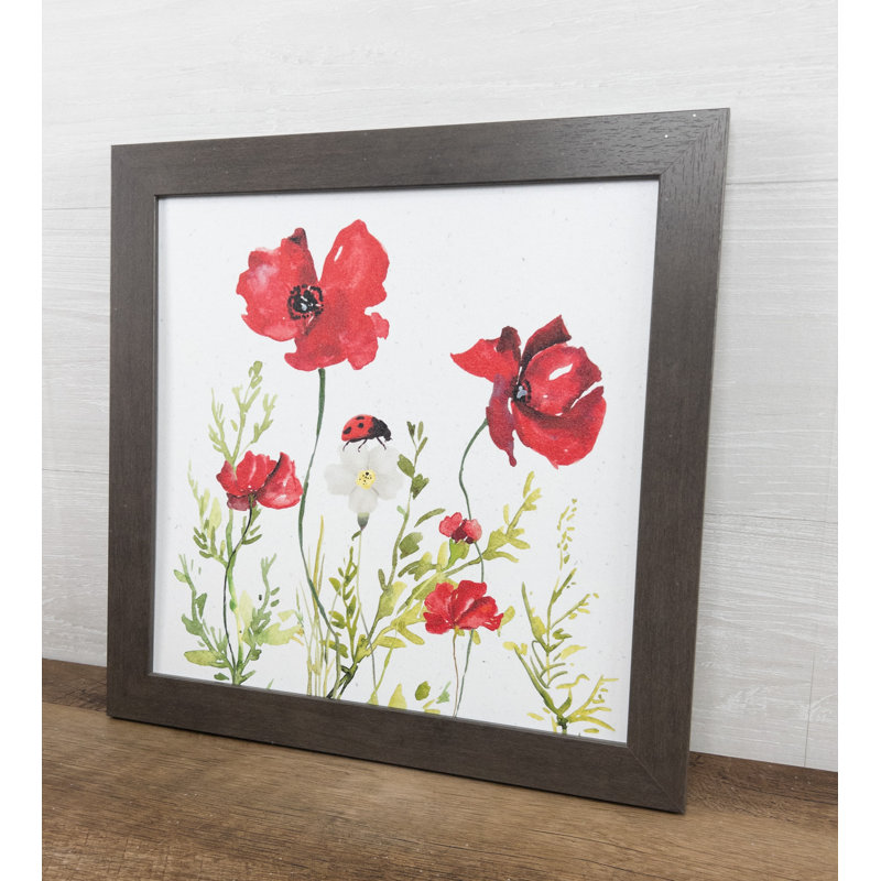 " Red Floral With Ladybug "