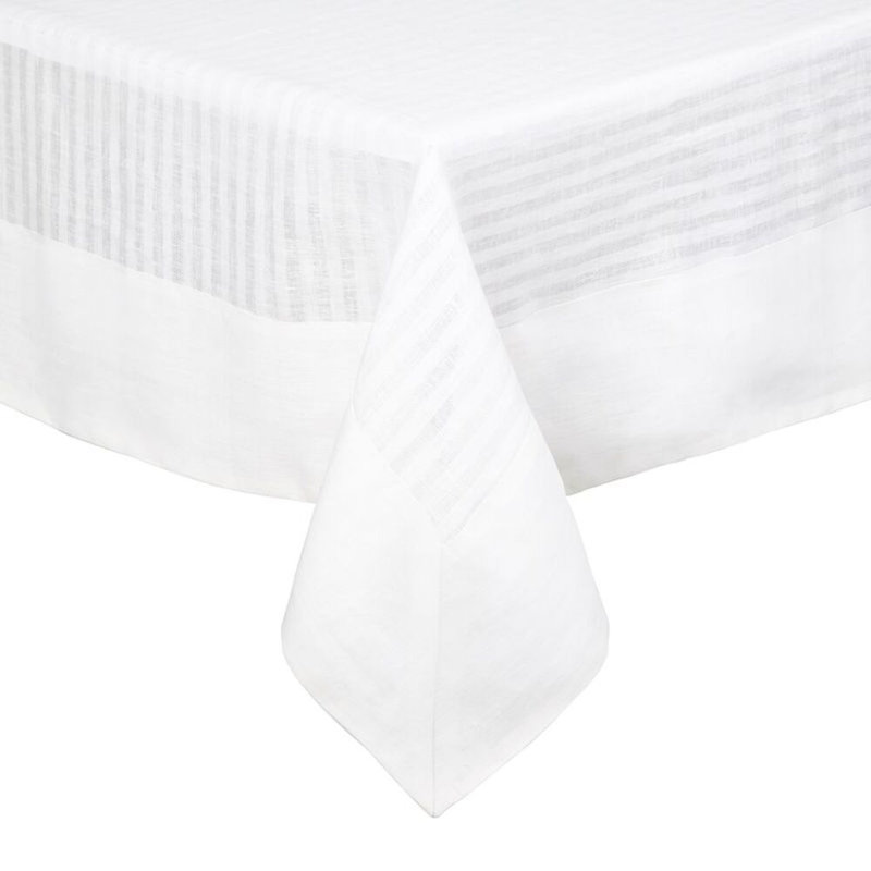 Greenwich Linen Tablecloth, 66" L x 54" W, White