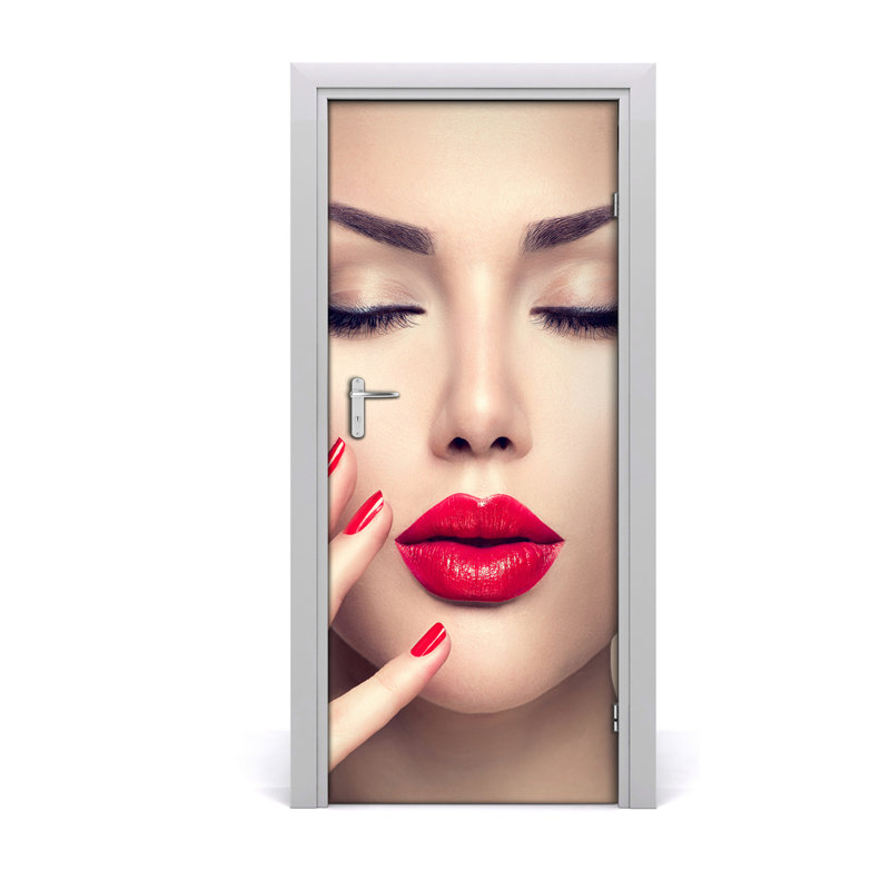 Red Lips Door Decal