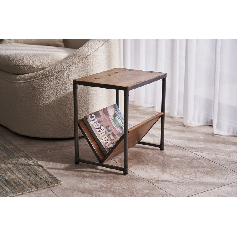 Reclaimed Wood Free Standing Magazine Rack
