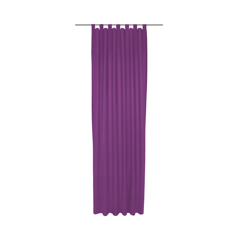 Polyester Blackout Tab Top Curtain Panel, 142cm Width x 385cm Drop, Purple