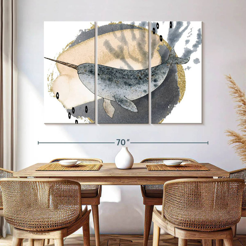 Brampt Boho Style Narwhal, 28" H x 45" W