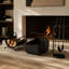 Modern 3‑Piece Fireplace Accessory Set with Log Rack, Firewood Storage Bucket and Complete Fireplace Tools for Home Hearth, Black-1114923959