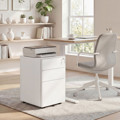 Tukgahgo 3-Drawer Mobile Filing Cabinet Steel Lockable