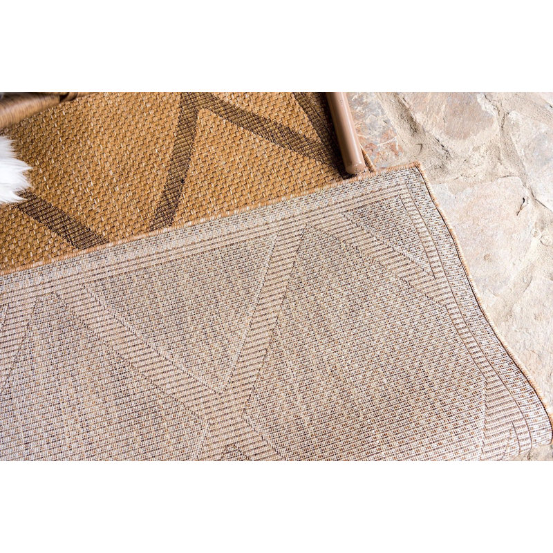 Outdoor Veranda Area Rug Caramel Color, Rectangle 8' x 11'4"