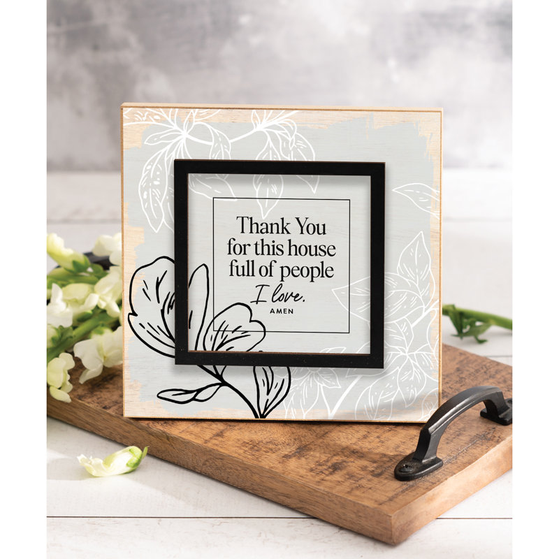 «Thank You For The House», plaque de bois 6 po x 6 po
