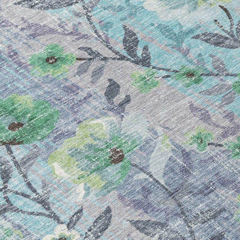 Machine Washable Indoor/Outdoor Raemoore ACN2403 Floral Rug, Rectangle 2'6" x 3'10"