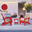 Ensemble de 2 chaises pliantes Adirondack avec coussin, chaise de patio surdimensionnée en PEHD résistante aux intempéries-135111280