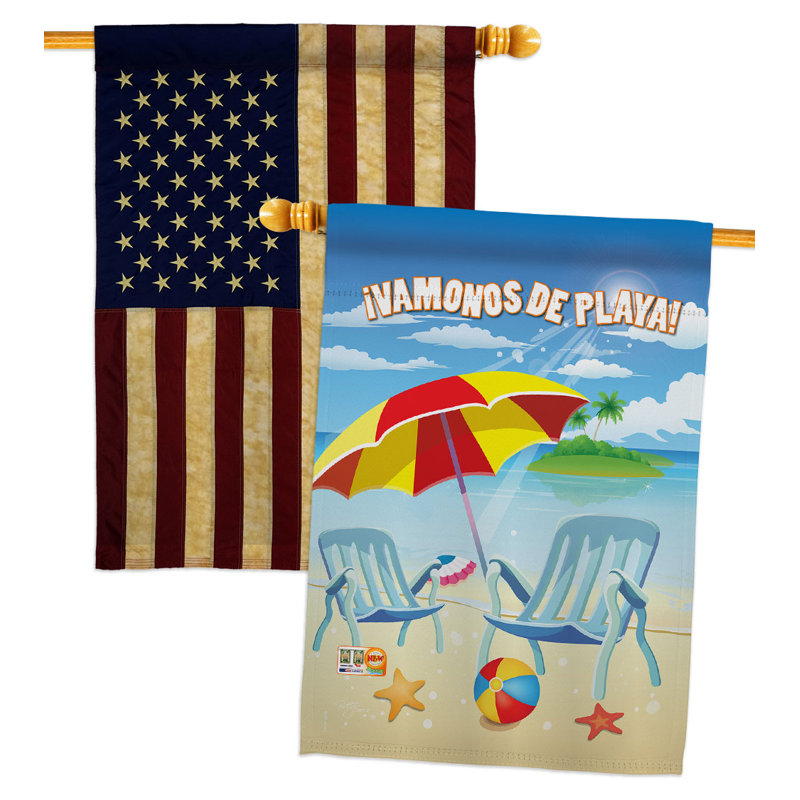 Drapeau de maison en polyester 40 H x 28 W Vamonos De Playa