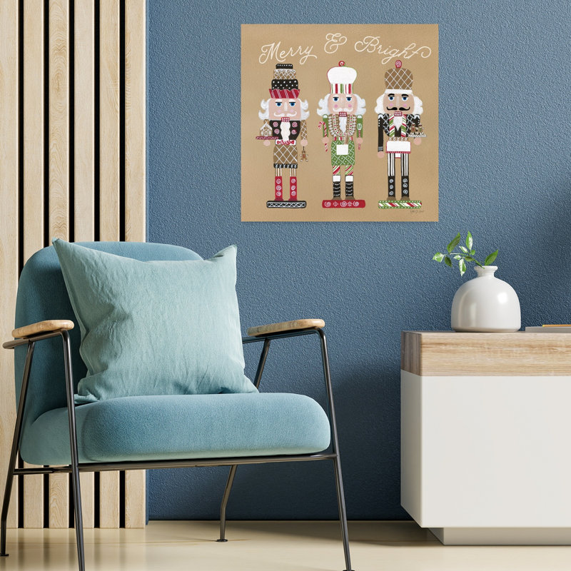 Festive Nutcrackers II, art contemporain abstrait, H 18 po x l 18 po