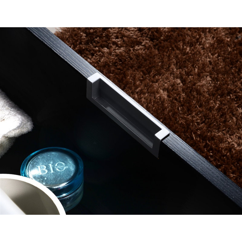 Royka 35.75'' Single Bathroom Vanity with Acrylic Top, Black