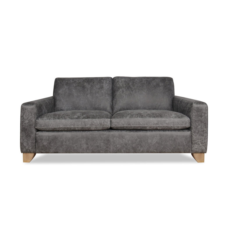 Ingelbert 2 Seater Sofa, Explorer Sanded Charcoal in Top Grain Full Leather