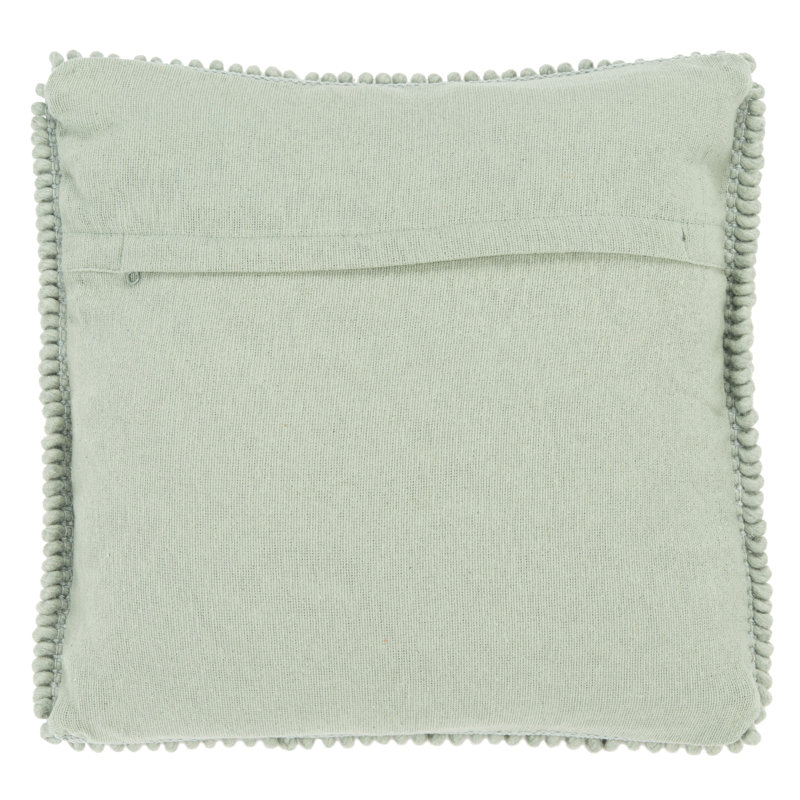 Seafoam Embroidered Wool Blend Reversible Throw Pillow