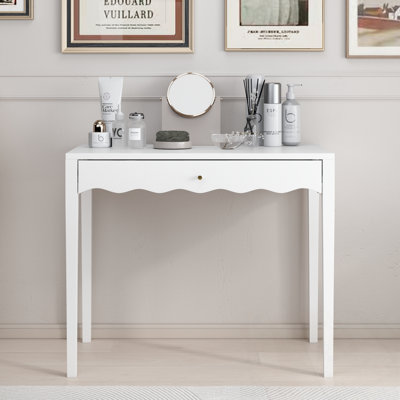 Vanity Desk with Drawer and metal handles