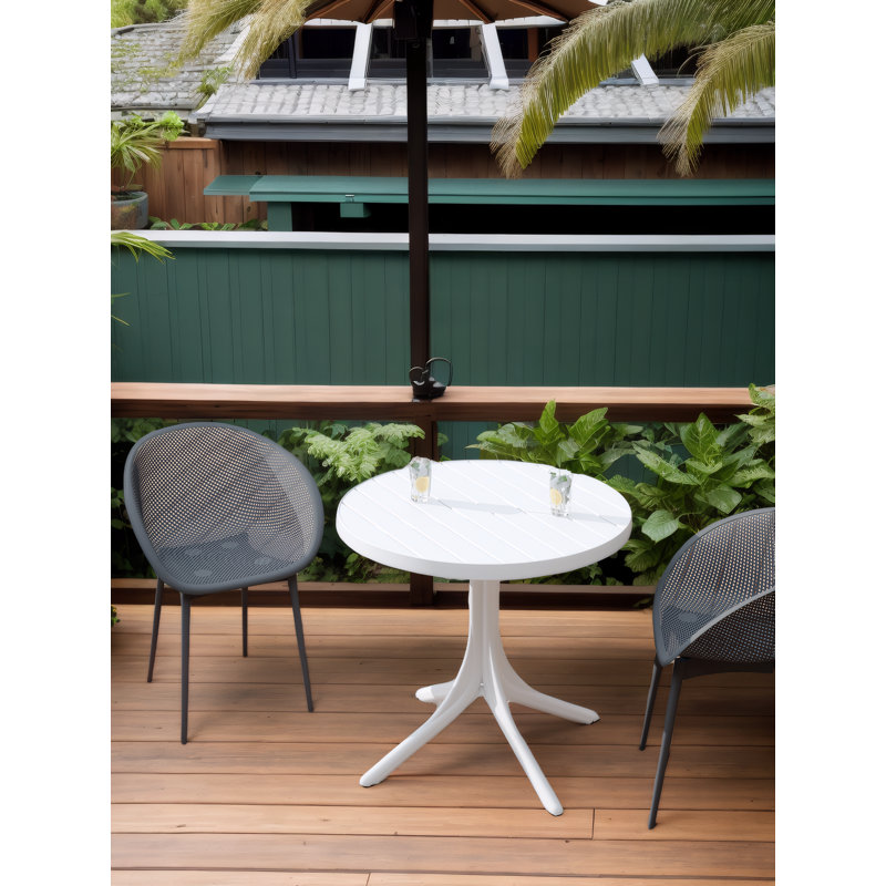 Modern Lounge Chairs 2-Pack Indoor/Outdoor - Lightweight All-Weather PP Plastic for Patio, Beach, Living Room, Warm Gray