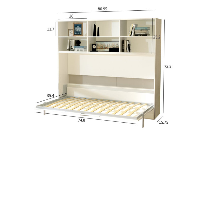 Lit escamotable horizontal avec rangement Mordern