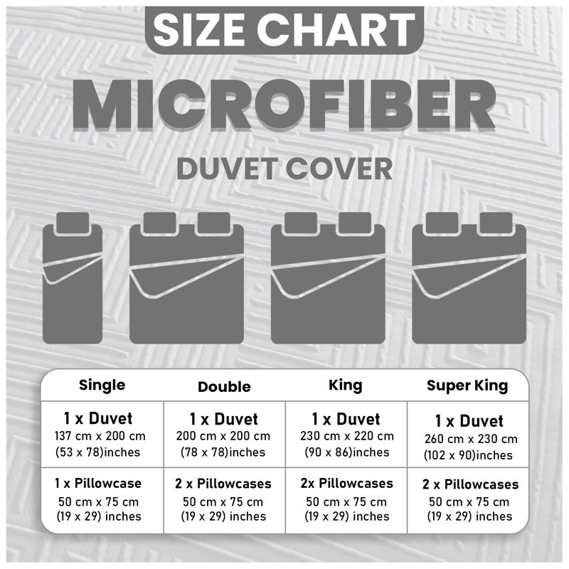  Bedding, Single Duvet Cover + 1 Standard Pillowcase, Grey