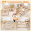 Parc pour bébé et tout-petit, centre d'activités pour bébé en bois réglable et pliable-128922538