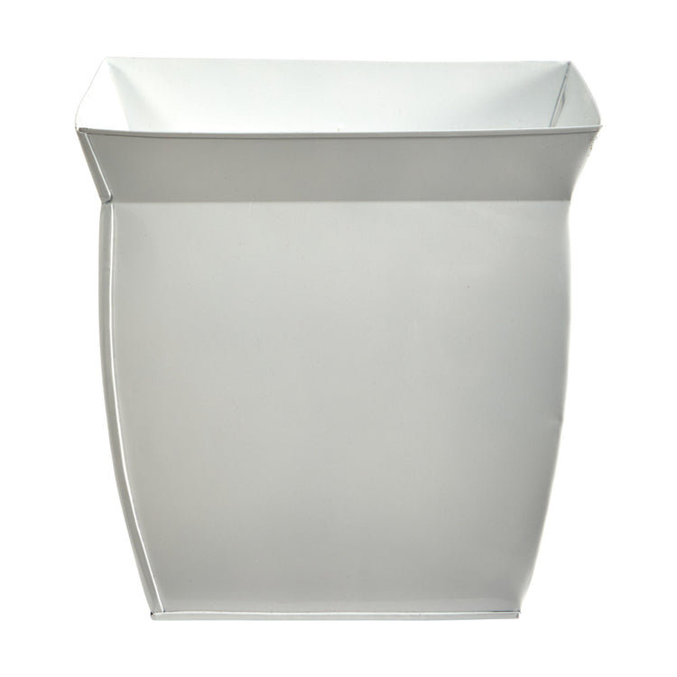 Metal Pot Planter, White, 11.5" H x 11.75" W x 11.75" D