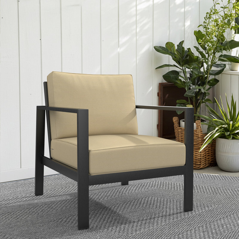Outdoor Sunbrella Lounge Chair Cushion, Antique Beige Sunbrella® Canvas
