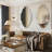 Set of 2 Modern Asymmetrical Wall Mirrors with Aluminum Alloy Frame, Decorative Irregular Hanging Mirrors for Bathroom, Bedroom, Living Room & Entryway-98127006-98127004