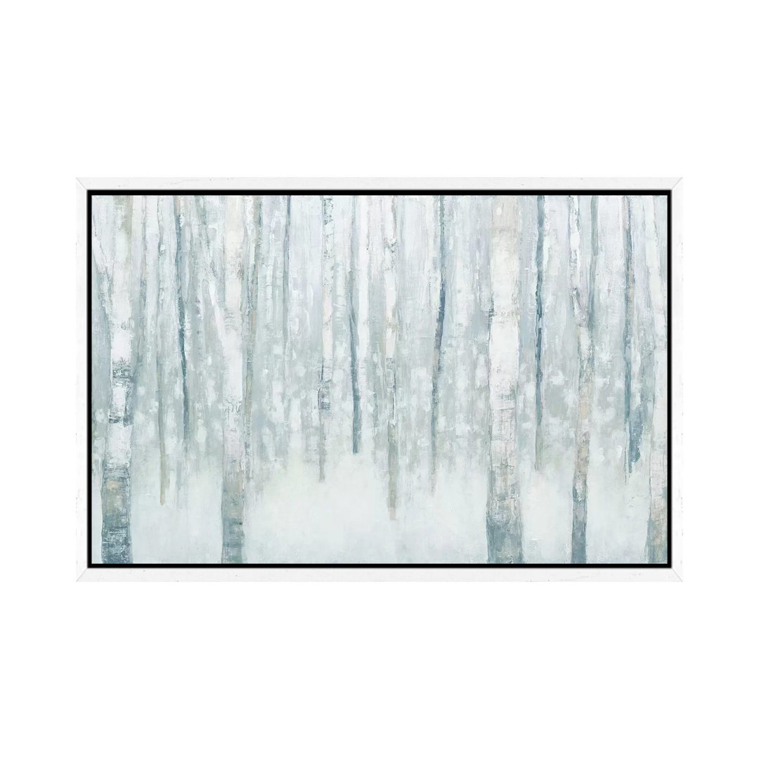 Leinwandbild Birches in Winter II von Julia Purinton in Grau