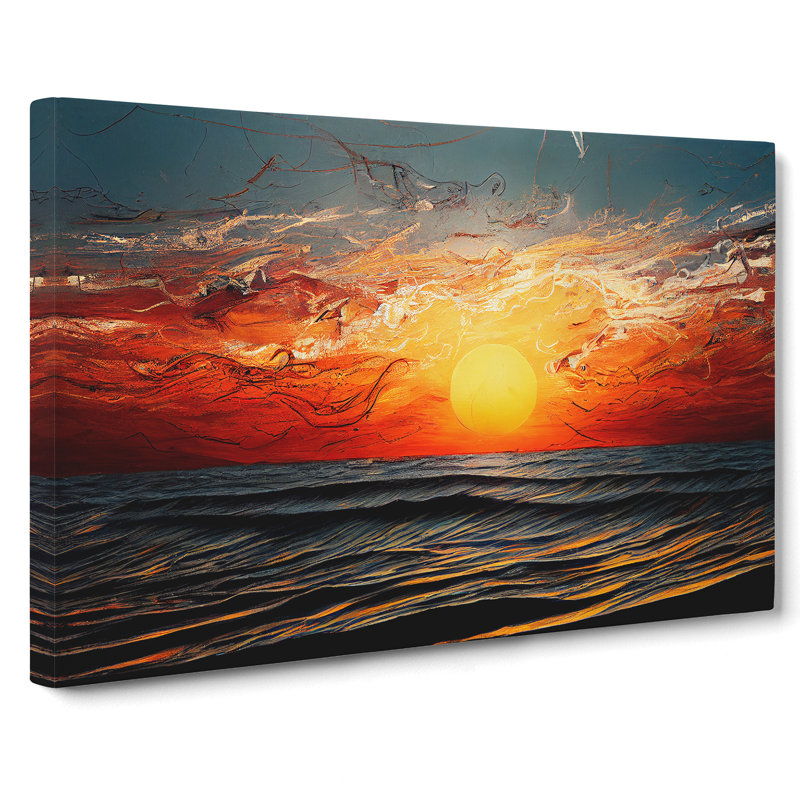 Admirable Ocean Sunset - Wrapped Canvas