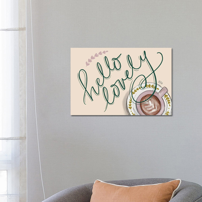 Home Sweet Home Floral by Lily & Val - Floater Frame Print on Canvas, Wrapped Canvas, 66.04 cm H x 45.72 cm W x 1.91 cm D