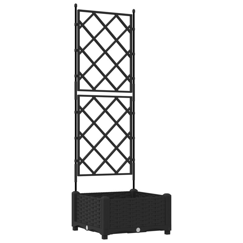 Garden Planter Steel Outdoor Container Modern Decor Terrace Stylish Pot, 125.5cm x 40cm x 40cm, Black