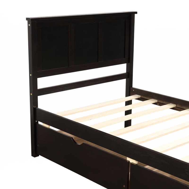 Platform Storage Bed, 2 Drawers, Espresso