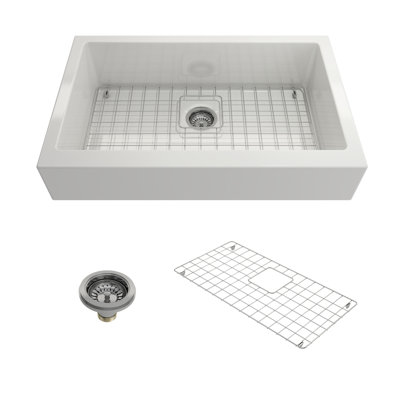 Évier de cuisine à montage double L 34 po x l 21 po avec accessoires Nuova Pro