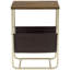 Pine Wood Top Metal Frame Side Table