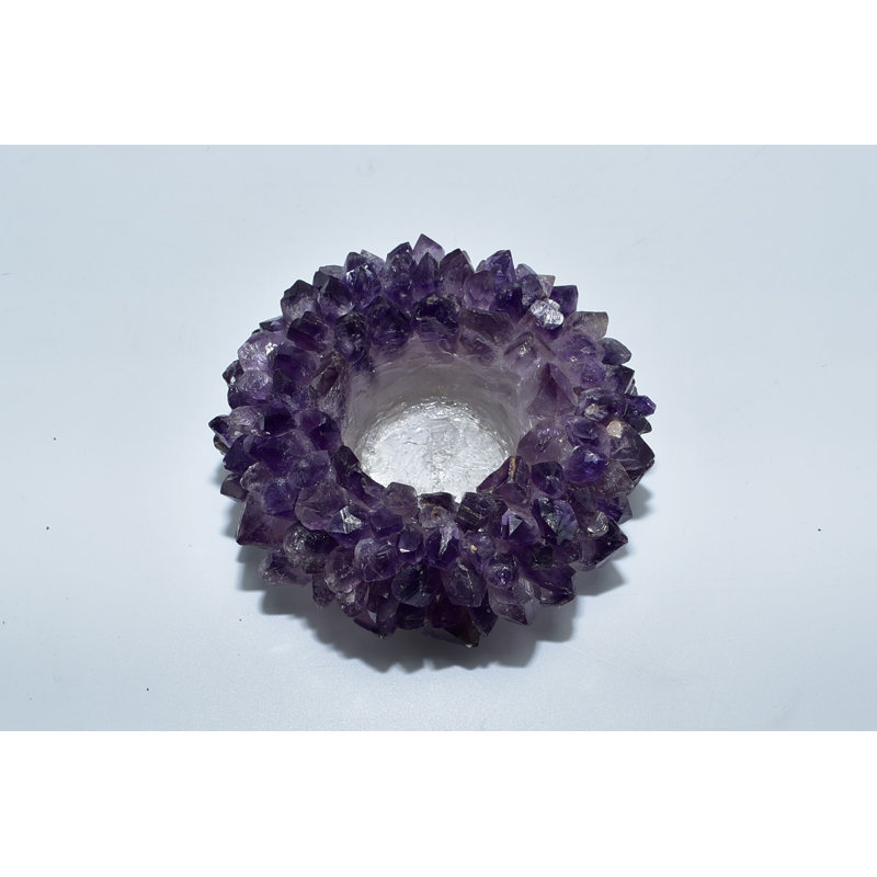 Stone Tabletop Votive Holder, Amethyst