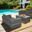 Ensemble de conversation complet en rotin avec table basse et tables d'appoint-2138706076