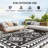 Reversible Outdoor Rug, Waterproof Plastic Straw Floor Mat, Portable RV Camping Carpet, Large Floor Mat for Backyard, Deck, Picnic, Beach, Black & White Rhombus Patchwork-109043798