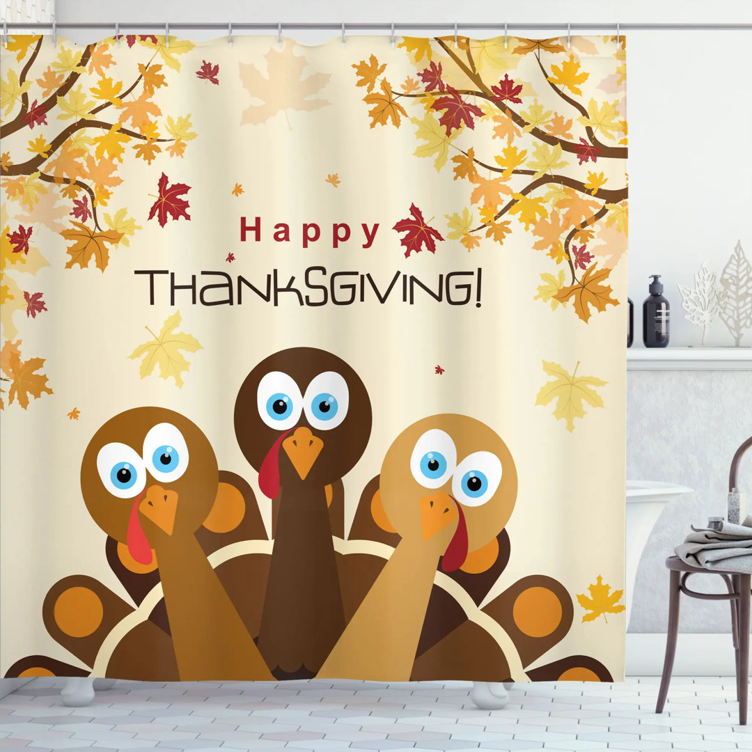 Turkey Shower Curtain Set + Hooks East Urban Home 