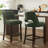 Faux Leather Upholstered Counter Height Bar Stool With Solid Wood Legs Set-850962805-850962804