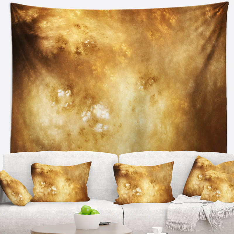 Tapisserie abstraite de ciel étoilé brun parfait, H 68 po x l 80 po