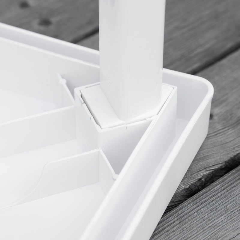Table d'appoint de jardin, table basse d'extérieur pour boire, blanc