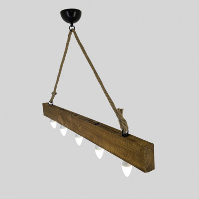 5 - Light Walnut Kitchen Island Pendant