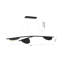 Luminaire suspendu 3 lumières DEL en aluminium noir avec diffuseurs en acrylique blanc
