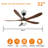 5 Blade Solid Wood 52 Inch Ceiling Fan Light