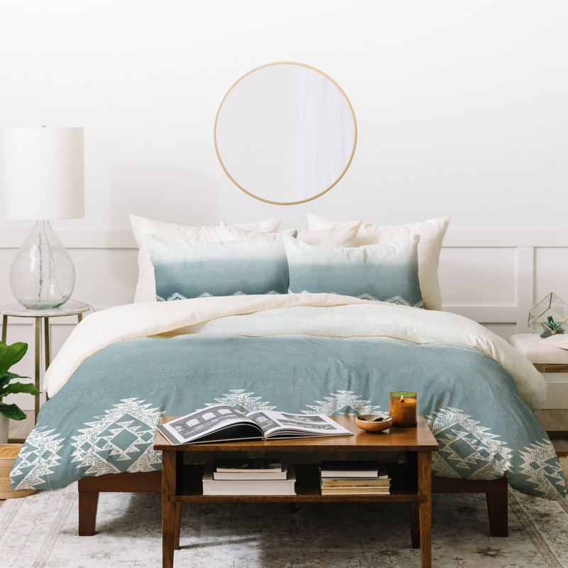 Rustic Polyester Geometric Shapes Duvet Cover, Twin/Twin XL Duvet Cover + 1 Standard Sham