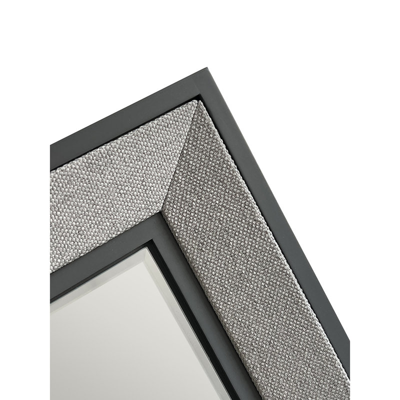 Chiye Square Accent Wall Mirror with Fabric Decorated Frame