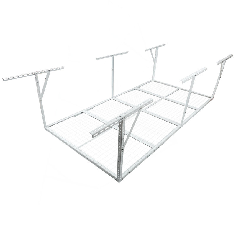 Étagère de rangement suspendue pour garage de 1,2 x 2,4 m (4 x 8 pi), structure métallique robuste, hauteur réglable de 56 à 102 cm (22 à 40 po), capacité de charge de 272 kg (600 lb).