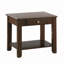 Table de bout contemporaine avec tiroir et tablette en bois