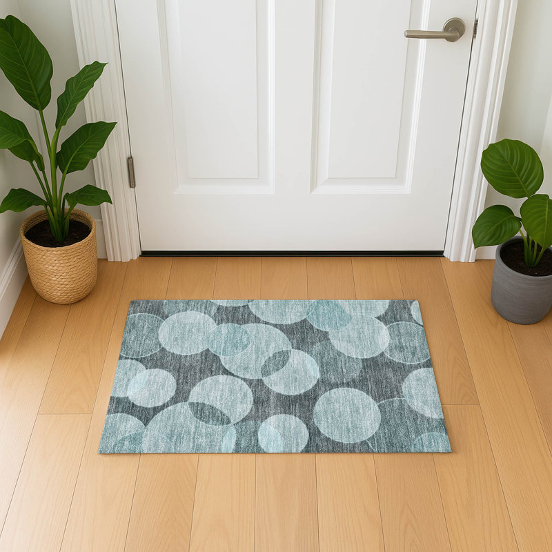 Premium Machine Washable Lubbers AMF1751 Geometric Rug, Rectangle 1'8" x 2'6"