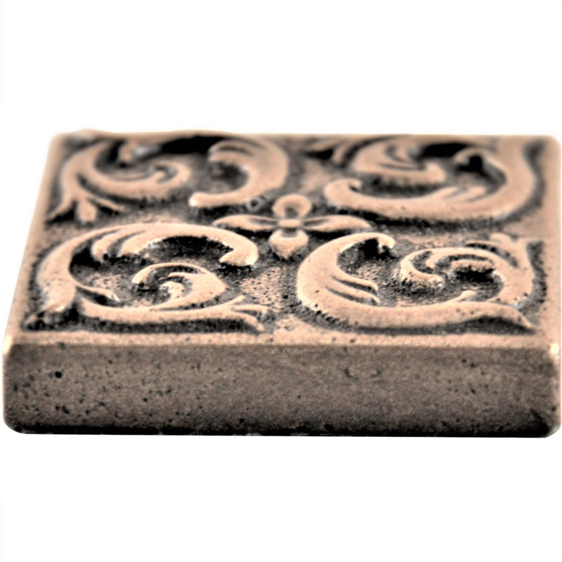 4 in. x 4 in. Hand Painted Resin Decorative Accent, Bronze