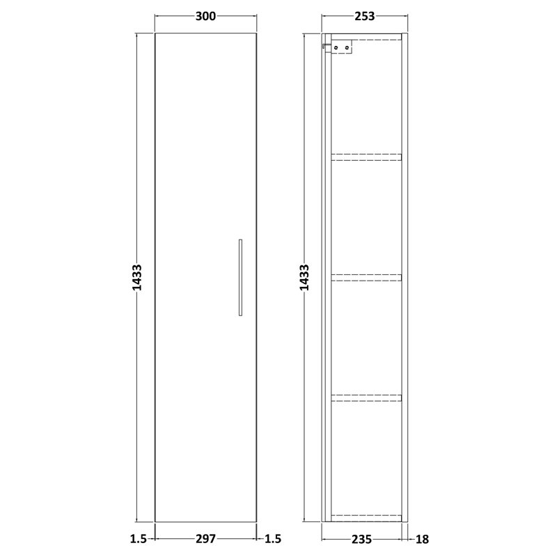 Arno Linen Cabinet, Charcoal Black