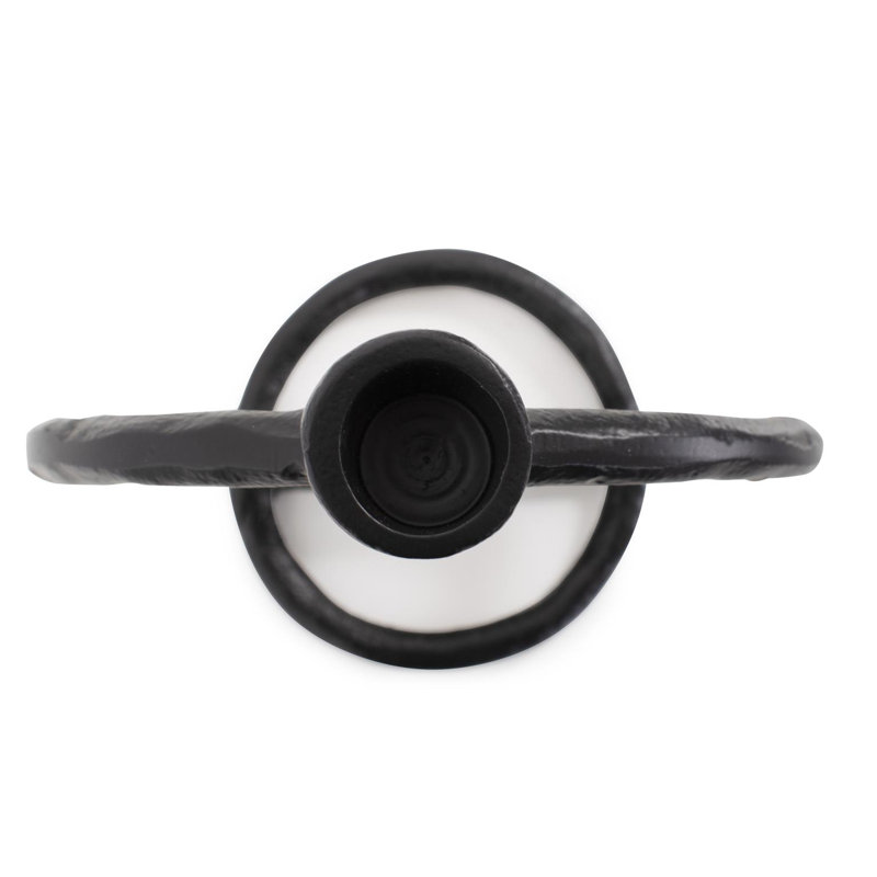 Single Circle Aluminum Candlestick in Black